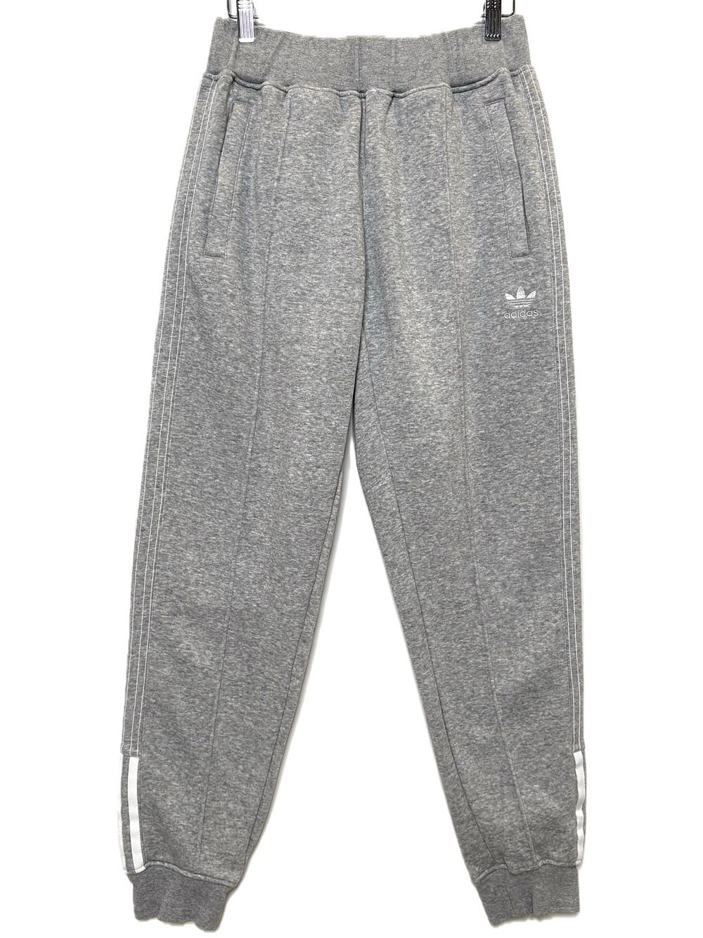 Adidas Mens Heavy Fleece Pull On Cuffed Jogger Pants Size Small Heather Grey